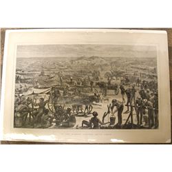 Print of the Diamond Diggings in South Africa