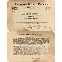 1928 Tonopah and Goldfield Railroad Pass