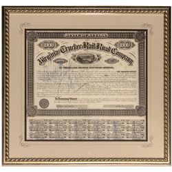 Virginia & Truckee Railroad Bond Certificate
