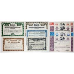 Nine California Bank Stock Certificates