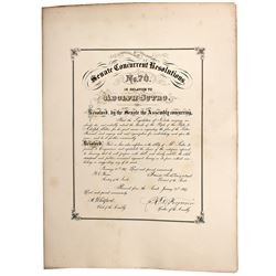 Senate Resolution Posters for the Sutro Tunnel