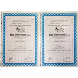 Euro-Disneyland Stock Certificates (2)