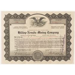 Hilltop-Nevada Mining Co. Stock Certificate