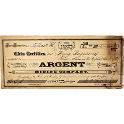 Argent Mining Company Stock Certificate