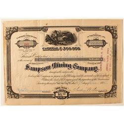 Sampson Mining Company Stock Certificate