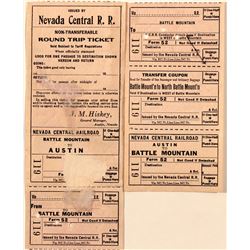 Nevada Central railroad tickets