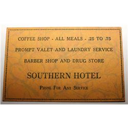 Southern Hotel Blotter
