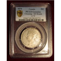 405. 1870LCW Silver 50C Canada PCGS XF-Dtls. #32067.92/28192775