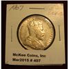 Image 1 : 407. 1907 Silver 50c Canada AU+ Good Luster Perfect Rims Problem-Free Scarce