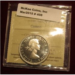 408. 1962 Silver 50C Canada ICCS PL66Cameo #YY166