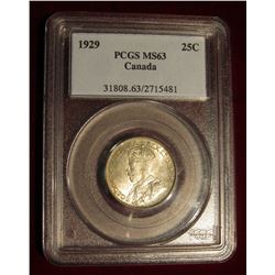 411. 1929 25C Canada PCGS 63 #31808.63/2715481