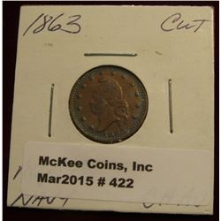 422. 1863 CWT “Army & Navy” CH.AU Rainbow Peripheral Tone
