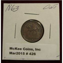 426. 1863 CWT “1st in War 1st in Peace” UNC