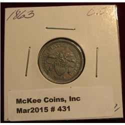 431. 1863 CWT “United States of America” UNC Reverse Marks