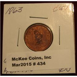 434. 1863 CWT “Geo. B. McClellan” BU Obverse Struck in High Relief