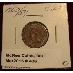 436. 1863/54 CWT “Flags & Cannons” UNC Rarely Seen Blundered Over Date