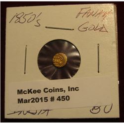 450. 1850’s Gold Fanam India BU