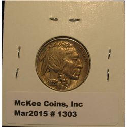1303. 1935 P Buffalo Nickel. AU 50.