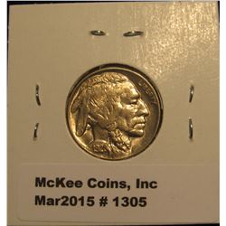 1305. 1928 P Buffalo Nickel. MS 63.