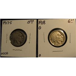 1326. 1917 S Buffalo Nickel. Catalog Value is $15.00.