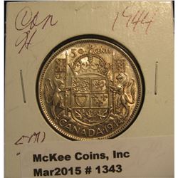 1343. 1944 Canada Silver Half Dollar. EF.