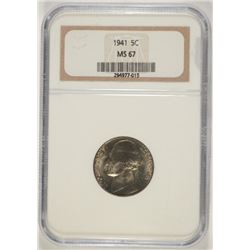 1941 JEFFERSON NICKEL, NGC MS-67