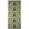 Image 1 : (5) $1 FEDERAL RESERVE NOTE'S (REPEATER'S)