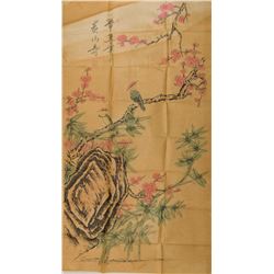 Chinese Painting of Birds Signed Wang Shan Shao