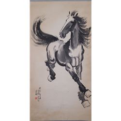 Chinese WC Horse Scroll Xu Beihong w/ Certificate