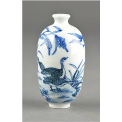 18th/19th C. Chinese Blue & White Snuff Bottle