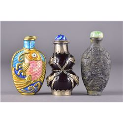 Set of Three Chinese Snuff Bottles