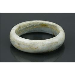 Chinese White Jade Carved Bangle