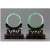 Image 1 : 2 Pcs of Chinese Apple Green Hardstone Bangles