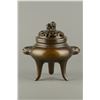 Image 1 : Fine Bronze Tripod Censer Carved Fu Lion w Ming Mk