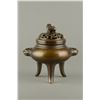 Image 2 : Fine Bronze Tripod Censer Carved Fu Lion w Ming Mk
