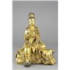 Image 1 : Chinese Gilt Bronze Seated Guanyin on Elephant