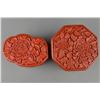 Image 2 : Set of Two Chinese Carved Cinnabar Lacquer Boxes