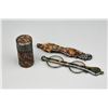 Image 2 : 3P Chinese Tortoise Shell Carved Eye Glasses