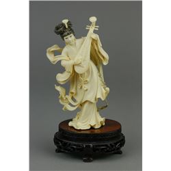 Chinese Rare 18th C. Ivory Carved Beauty