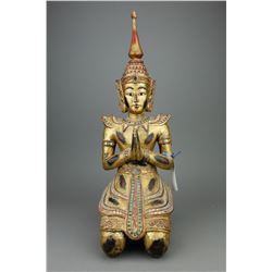 Burma Wood Gilt Lacquer Buddha