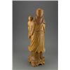 Image 3 : Chinese Wood Carved Figure of Man and Child