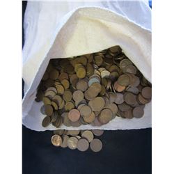 Bag of 5000 Mixed Date Lincoln Wheat Cents 1909-1958 All G or Better