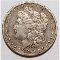 1898-S MORGAN SILVER DOLLAR SHARP VF+