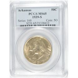 1939-S ARKANSAS COMMEN HALF DOLLAR PCGS MS-65