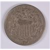 Image 1 : 1867 WITH RAYS SHIELD NICKEL, XF  SCARCE TYPE COIN