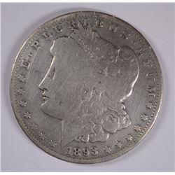 1893-O MORGAN SILVER DOLLAR, VG  KEY DATE!