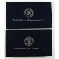 2-PROOF 1992 WHITE HOUSE COMMEM DOLLARS