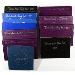 10- US MINT PROOF SETS (68,71,74,76 (3PC),80,85,87,88,89,92)