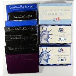 10-US MINT PROOF SETS (69,72,75,78,79,81,86,02,03,09)