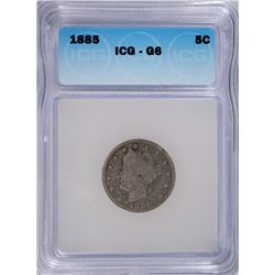 1885 V-NICKEL ICG G-6 (RARE DATE)